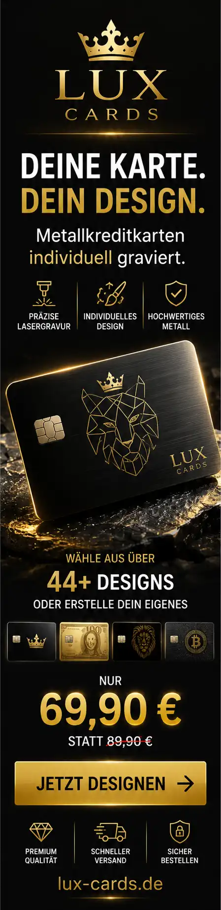 LUX CARDS - Exklusive Premium Kreditkarte